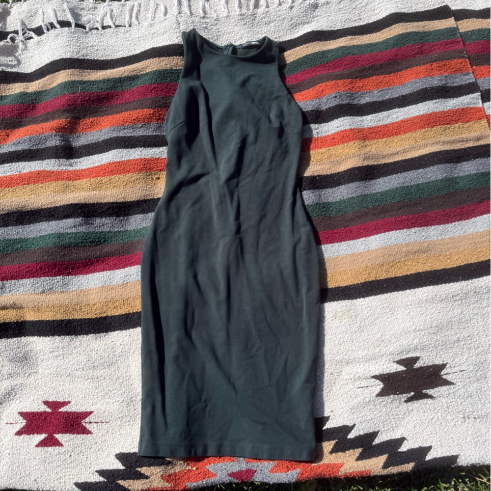 Fashion Nova Forest Green Sleeveless Dress